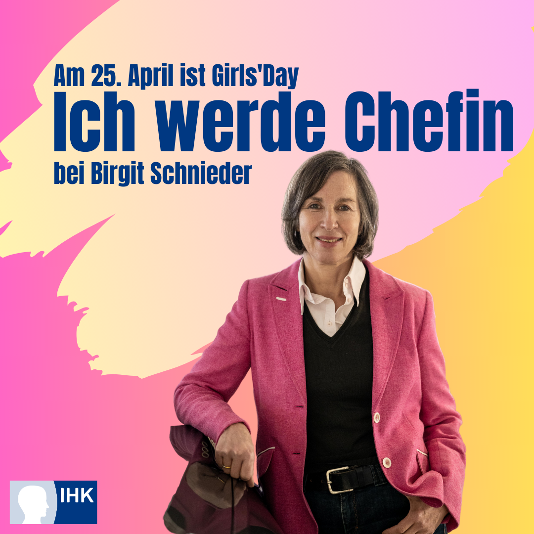 Girls'Day 2024: Schülerinnen können am 25. April bei Geschäftsführerin Birgit Schnieder den Chefinnen-Alltag erleben.